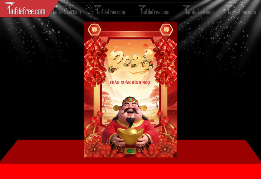 Mẫu Poster Chúc Mừng Năm Mới Năm Chào Xuân Bính Ngọ _PT787