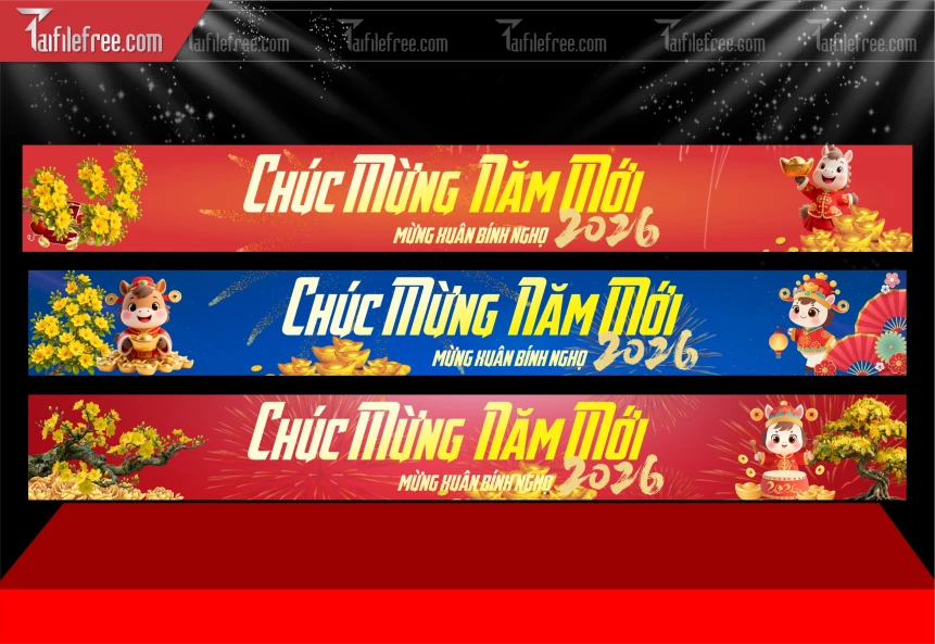 Mẫu Băng Rôn Chúc Mừng Năm Mới Năm Chào Xuân Bính Ngọ _PT789