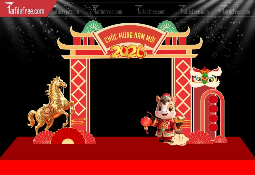 Mẫu Background Chúc Mừng Năm Mới Năm Chào Xuân Bính Ngọ _PT790