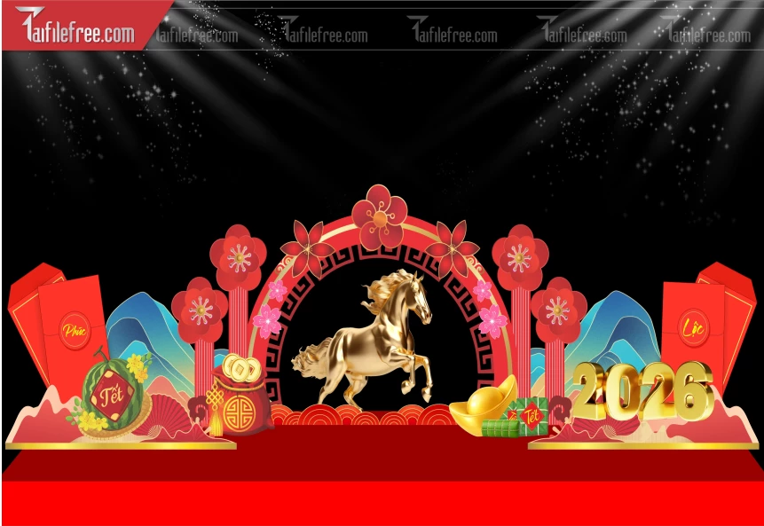 Mẫu Background Chúc Mừng Năm Mới Năm Chào Xuân Bính Ngọ _PT795