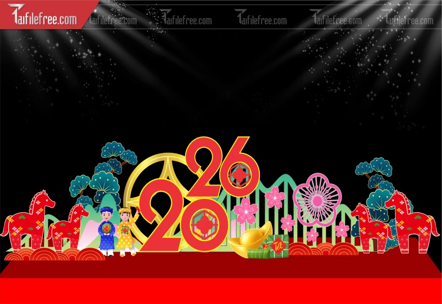 Mẫu Background Chúc Mừng Năm Mới Năm Chào Xuân Bính Ngọ _PT796