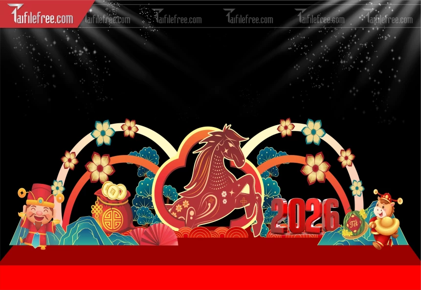 Mẫu Background Chúc Mừng Năm Mới Năm Chào Xuân Bính Ngọ _PT797