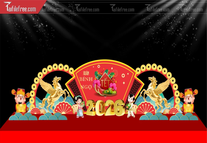 Mẫu Background Chúc Mừng Năm Mới Năm Chào Xuân Bính Ngọ _PT799