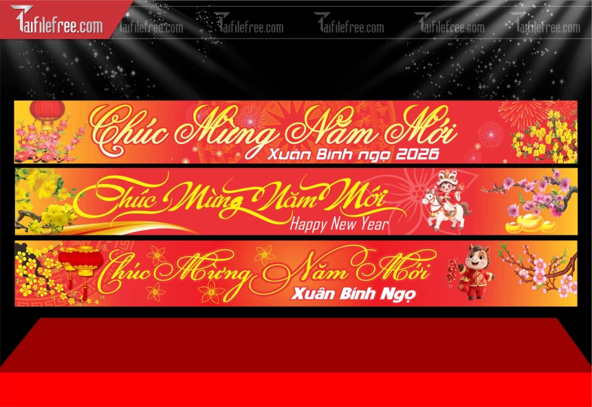 Mẫu Băng Rôn Chúc Mừng Năm Mới Năm Chào Xuân Bính Ngọ _PT802