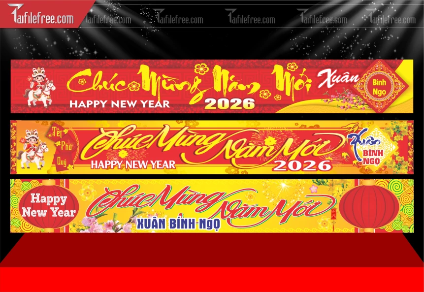 Mẫu Băng Rôn Chúc Mừng Năm Mới Năm Chào Xuân Bính Ngọ _PT803