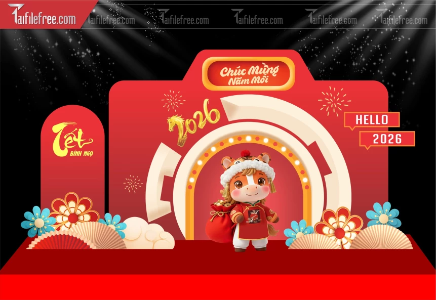 Mẫu Background Chúc Mừng Năm Mới Năm Chào Xuân Bính Ngọ _PT806