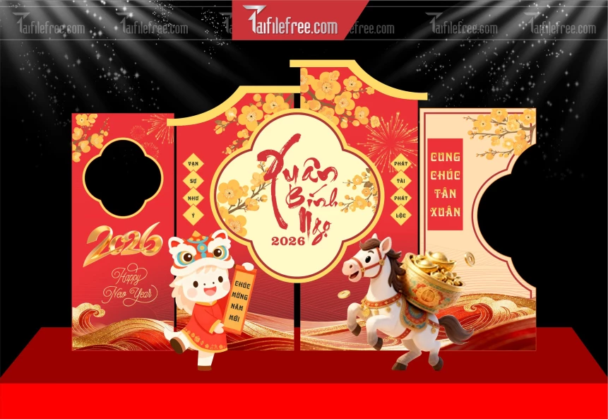 Mẫu Background Chúc Mừng Năm Mới Năm Chào Xuân Bính Ngọ _PT807