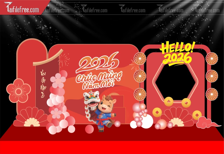 Mẫu Background Chúc Mừng Năm Mới Năm Chào Xuân Bính Ngọ _PT809