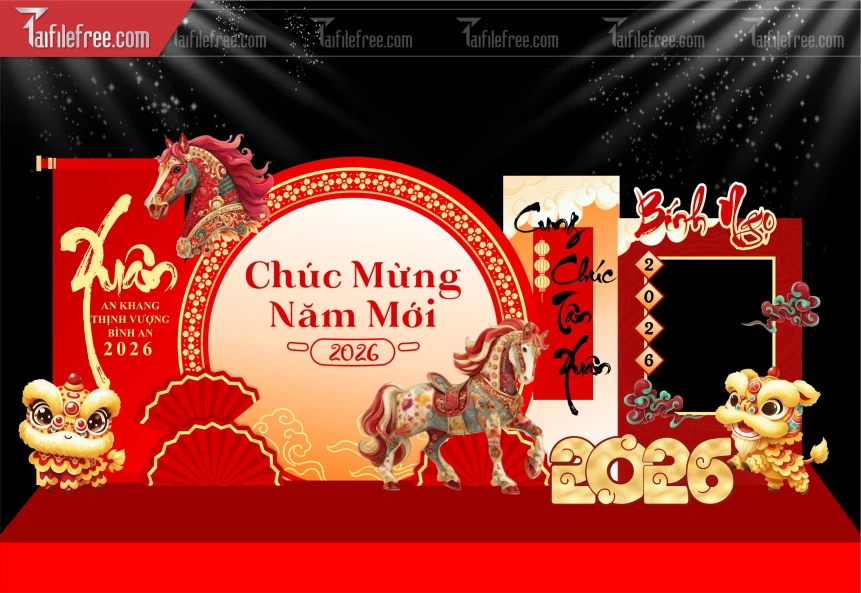 Mẫu Background Chúc Mừng Năm Mới Năm Chào Xuân Bính Ngọ _PT812