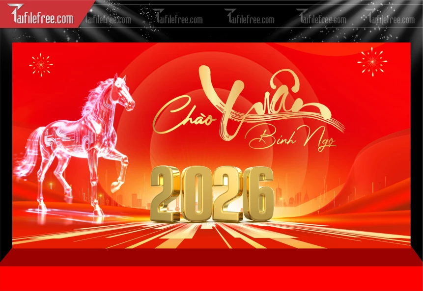 Mẫu Phông Nền Chúc Mừng Năm Mới Năm Chào Xuân Bính Ngọ _PT818