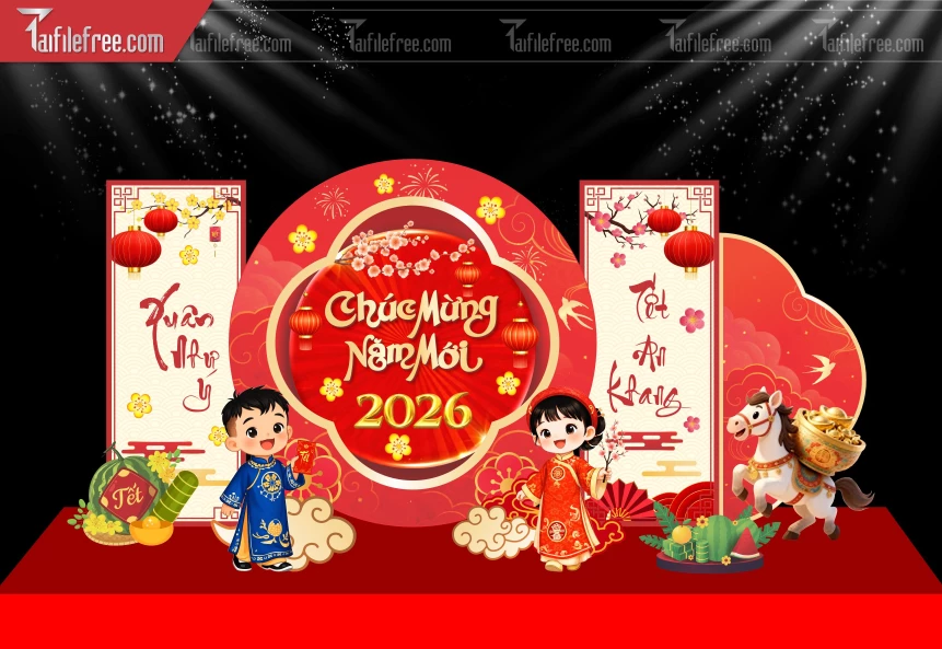 Mẫu Background Chúc Mừng Năm Mới Năm Chào Xuân Bính Ngọ_PT822