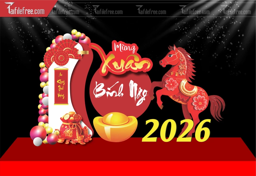 Mẫu Background Chúc Mừng Năm Mới Năm Chào Xuân Bính Ngọ ,_PT833