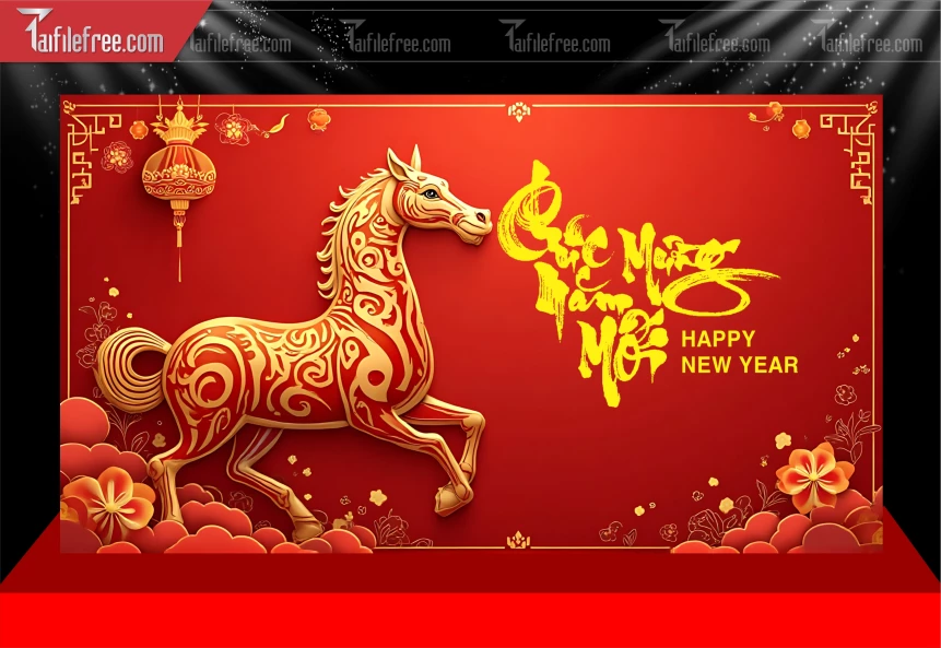 Mẫu Phông Nền Chúc Mừng Năm Mới Năm Chào Xuân Bính Ngọ_PT838