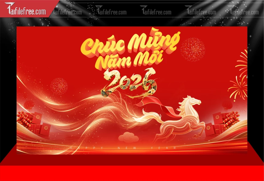 Mẫu Phông Nền Chúc Mừng Năm Mới Năm Chào Xuân Bính Ngọ_PT841