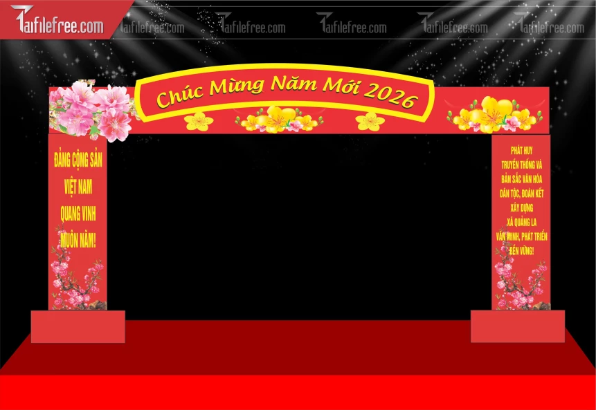 Mẫu Cổng Chào Chúc Mừng Năm Mới Năm Chào Xuân Bính Ngọ_PT842
