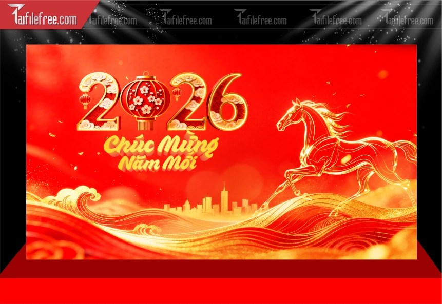Mẫu Background Chúc Mừng Năm Mới Năm Chào Xuân Bính Ngọ_PT848