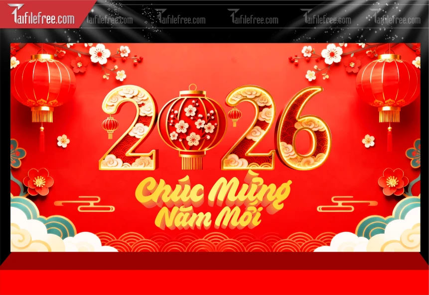 Mẫu Background Chúc Mừng Năm Mới Năm Chào Xuân Bính Ngọ_PT849