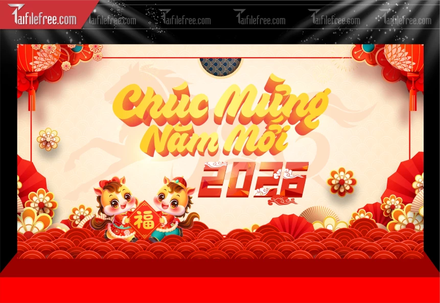 Mẫu Background Chúc Mừng Năm Mới Năm Chào Xuân Bính Ngọ_PT850