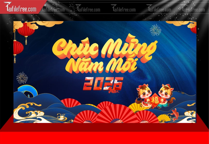 Mẫu Phông Nền Chúc Mừng Năm Mới Năm Chào Xuân Bính Ngọ _PT858