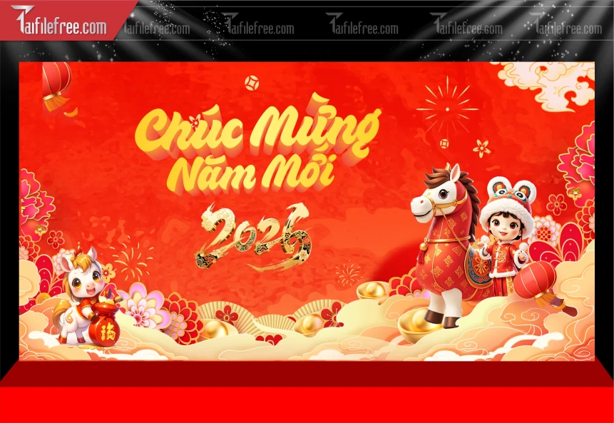 Mẫu Phông Nền Chúc Mừng Năm Mới Năm Chào Xuân Bính Ngọ _PT860