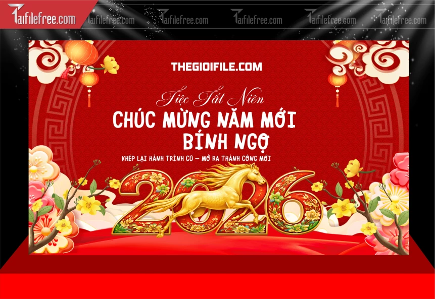 Mẫu Phông Nền Chúc Mừng Năm Mới Năm Chào Xuân Bính Ngọ _PT873