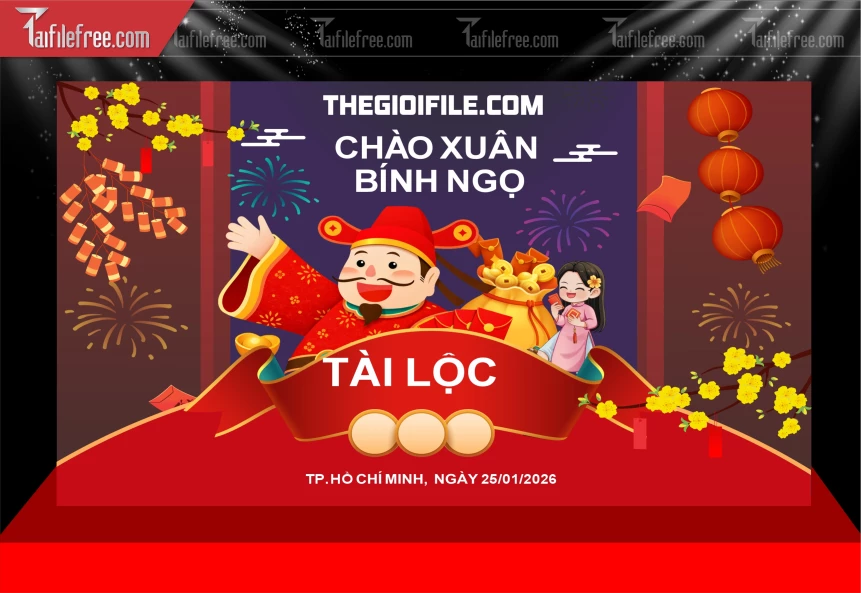 Mẫu Phông Nền Chúc Mừng Năm Mới Năm Chào Xuân Bính Ngọ _PT874