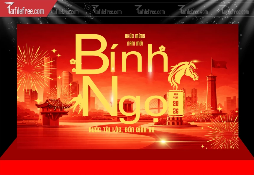 Mẫu Phông Nền Chúc Mừng Năm Mới Năm Chào Xuân Bính Ngọ _PT875