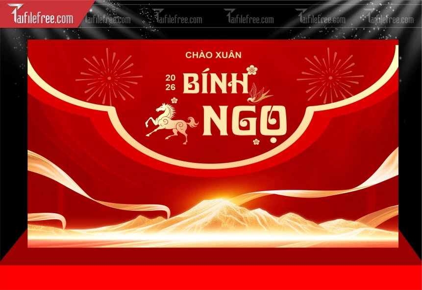 Mẫu Phông Nền Chúc Mừng Năm Mới Năm Chào Xuân Bính Ngọ _PT876