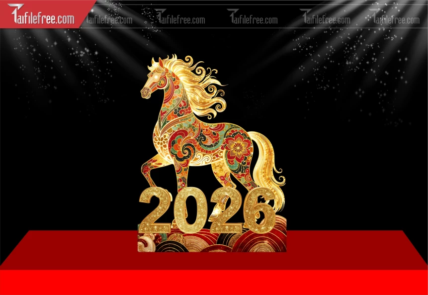 File PNG Ngựa Trang Trí  Tết Năm 2026 Đẹp_PT882