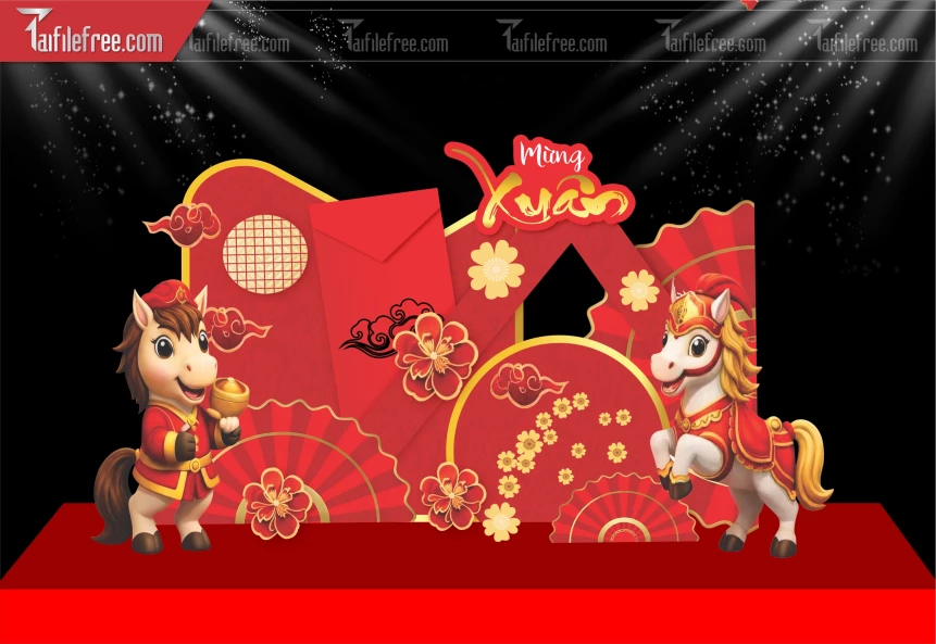 Mẫu Background Chúc Mừng Năm Mới Năm Chào Xuân Bính Ngọ _PT883