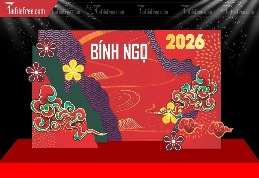 Mẫu Background Chúc Mừng Năm Mới Năm Chào Xuân Bính Ngọ _PT884