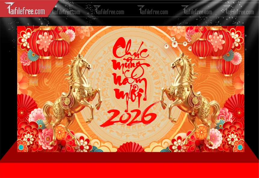 Mẫu Phông Nền Chúc Mừng Năm Mới Năm Chào Xuân Bính Ngọ _PT885