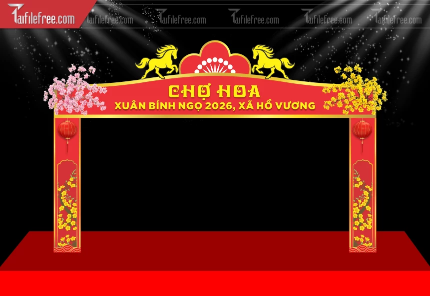 Mẫu Cổng Chào Chúc Mừng Năm Mới Năm Chào Xuân Bính Ngọ _PT886