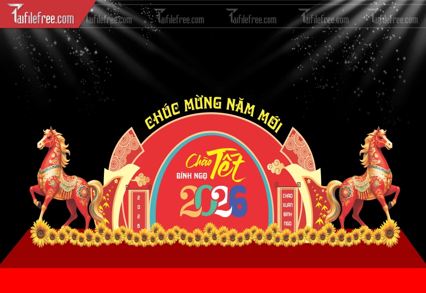 Mẫu Background Chúc Mừng Năm Mới Năm Chào Xuân Bính Ngọ _PT888