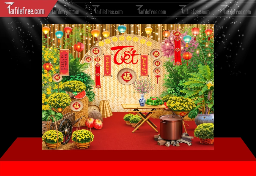 Tiều Cảnh Tết Trang Trí Tết Nguyên Đán,Tiểu Cảnh Sân Khấu _PT892