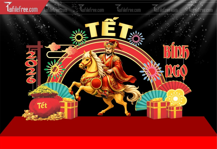 Mẫu Background Chúc Mừng Năm Mới Năm Chào Xuân Bính Ngọ _PT893