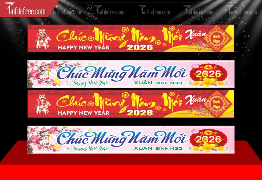 Mẫu Băng Rôn Chúc Mừng Năm Mới Năm Chào Xuân Bính Ngọ _PT900