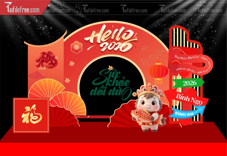 Mẫu Background Chúc Mừng Năm Mới Năm Chào Xuân Bính Ngọ _PT901