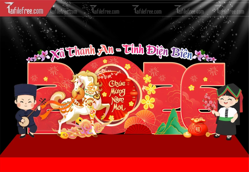 Mẫu Background Chúc Mừng Năm Mới Năm Chào Xuân Bính Ngọ _PT911