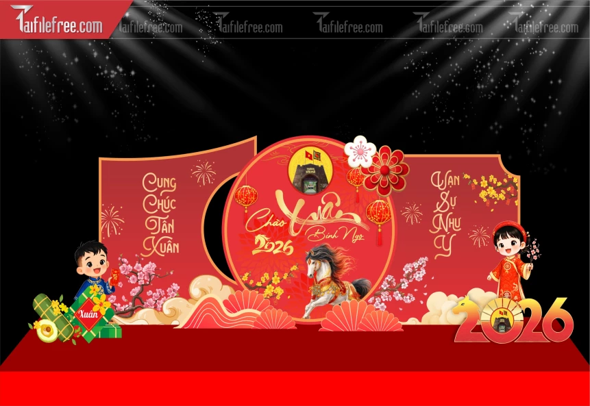 Mẫu Background Chúc Mừng Năm Mới Năm Chào Xuân Bính Ngọ _PT912