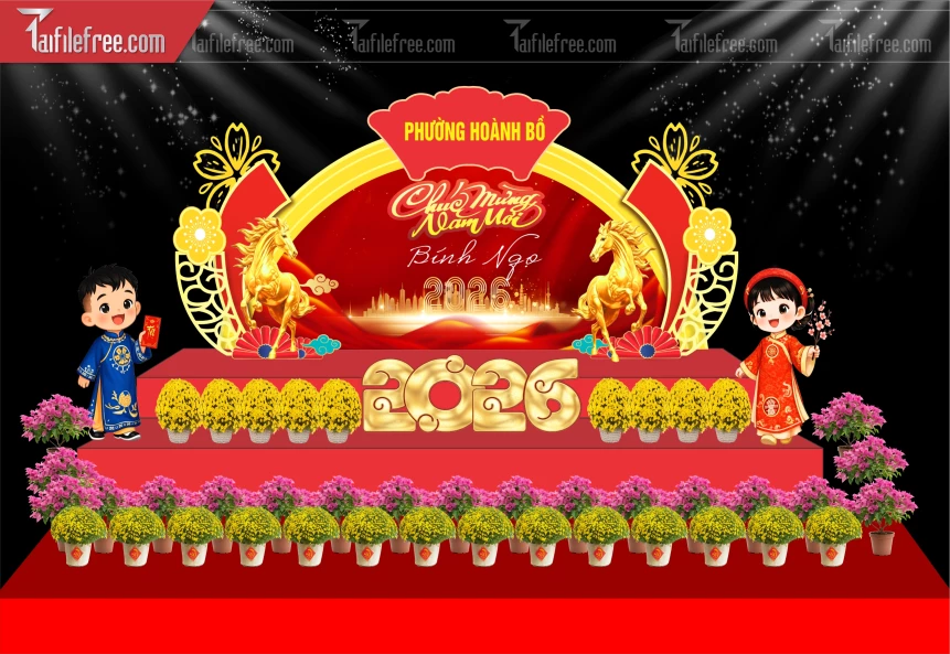 Mẫu Background Chúc Mừng Năm Mới Năm Chào Xuân Bính Ngọ _PT913