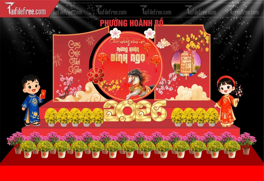 Mẫu Background Chúc Mừng Năm Mới Năm Chào Xuân Bính Ngọ _PT916