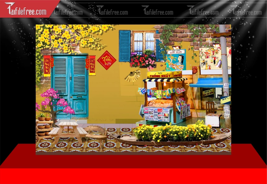 Tiều Cảnh Tết Trang Trí Tết Nguyên Đán,Tiểu Cảnh Sân Khấu_PT918