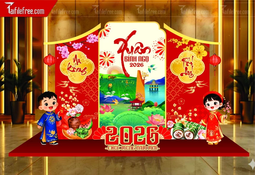 Mẫu Background Chúc Mừng Năm Mới Năm Chào Xuân Bính Ngọ _PT922