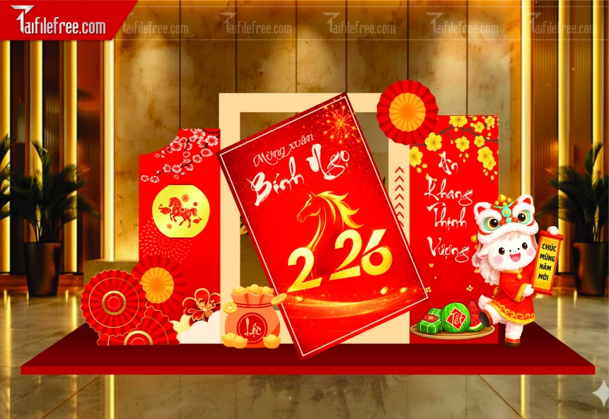 Mẫu Background Chúc Mừng Năm Mới Năm Chào Xuân Bính Ngọ _PT924