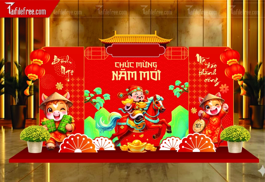 Mẫu Background Chúc Mừng Năm Mới Năm Chào Xuân Bính Ngọ _PT925