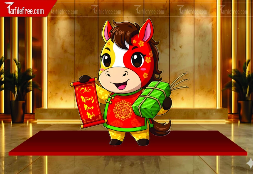 File PNG Ngựa Trang Trí  Tết Năm 2026 Đẹp_PT926