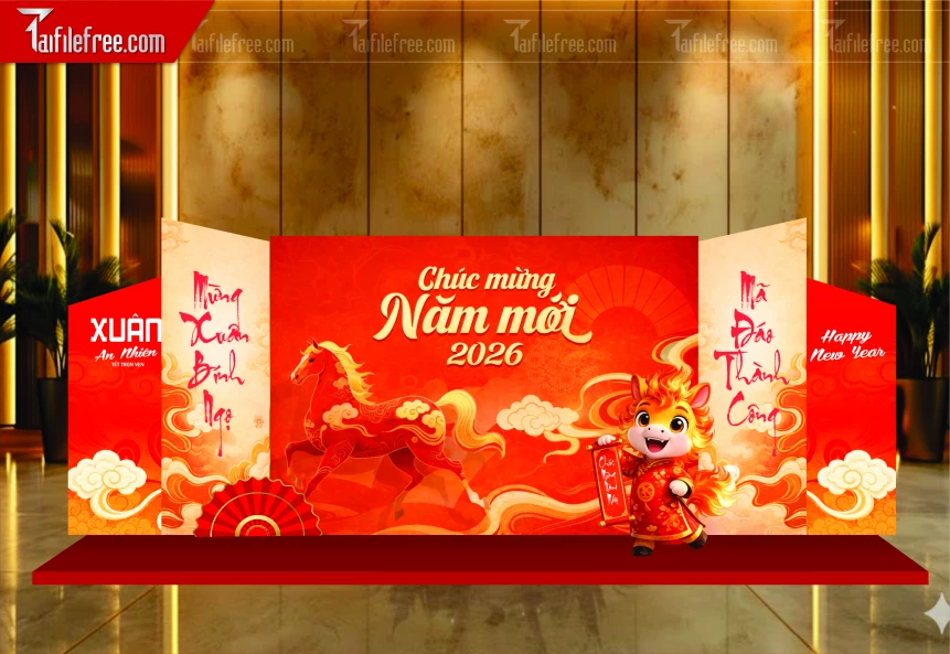 Mẫu Background Chúc Mừng Năm Mới Năm Chào Xuân Bính Ngọ _PT931