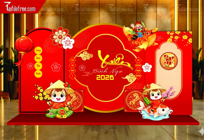 Mẫu Background Chúc Mừng Năm Mới Năm Chào Xuân Bính Ngọ _PT932