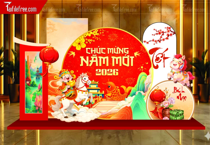 Mẫu Background Chúc Mừng Năm Mới Năm Chào Xuân Bính Ngọ _PT934